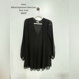 Aritzia | Wilfred Daydreamer V-Neck Dress | Black, Small | BNWOT